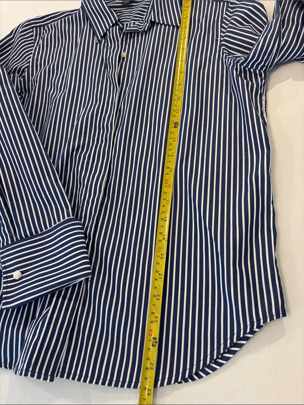 Ralph Lauren Women’s Blue White Stripe Long Sleeve Cotton Button-Down Shirt - M - Picture 7 of 8
